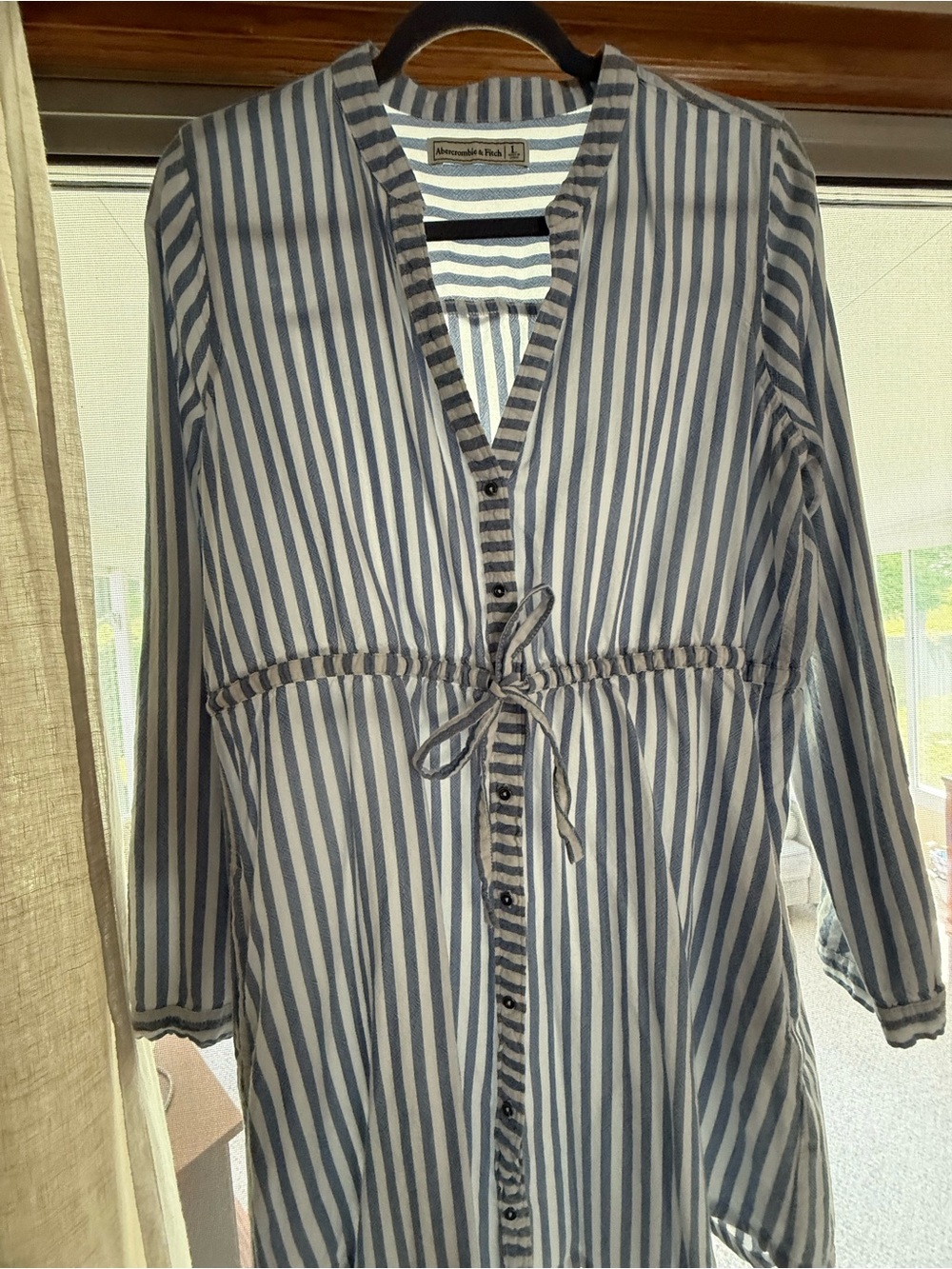Abercrombie & Fitch Blue and White Striped Button-Up dress